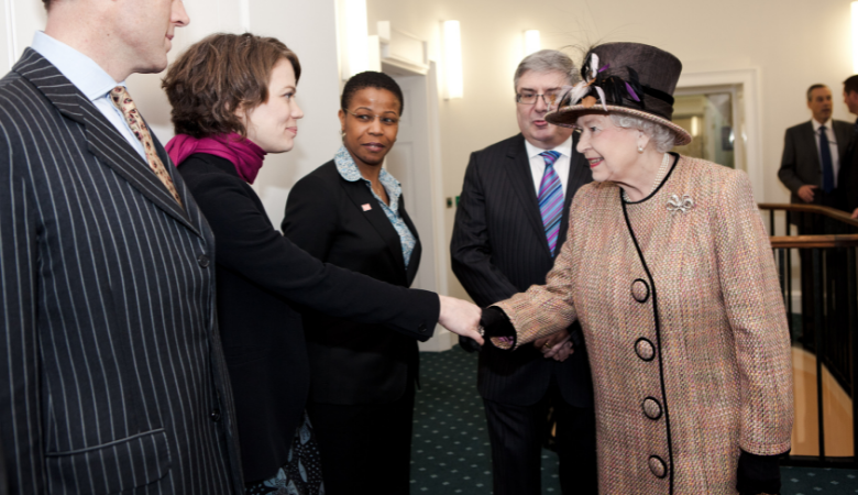 The Queen at the opening of Somerset House East Wing, February 2012.