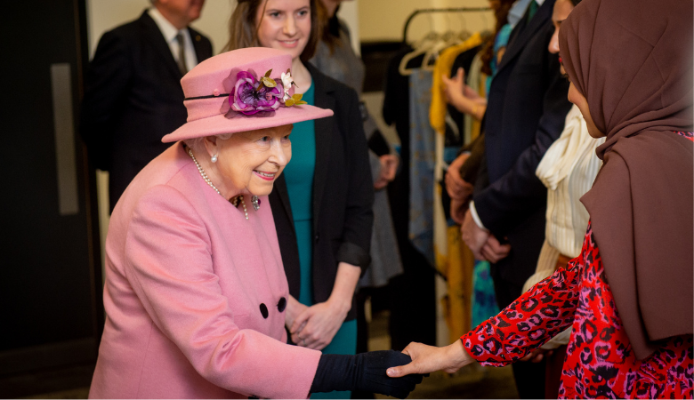Photograph of HM The Queen at the opening of Bush House 2019.